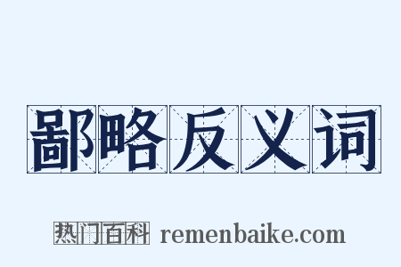 鄙略反义词是什么意思的图片